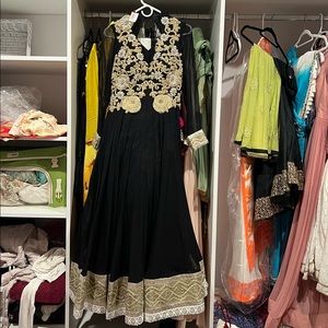 Black flowy anarkali suit